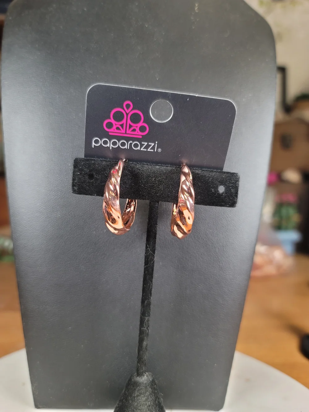 Paparazzi Copper Twisted Hoop Earrings